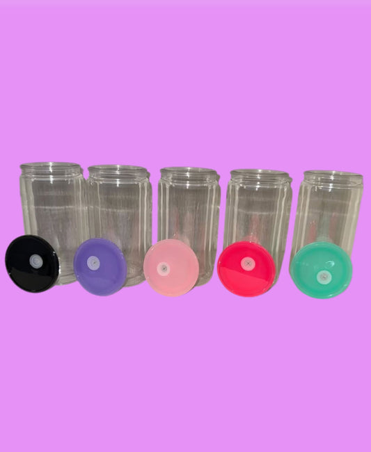 Acrylic 16 oz snowglobes with colored lids